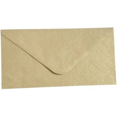 Obálka DL 11,2x21,9 cm metalická s ražbou krémová