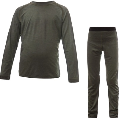 Sensor Merino Air Set detské tričko dl.rukáv + spodky olive green