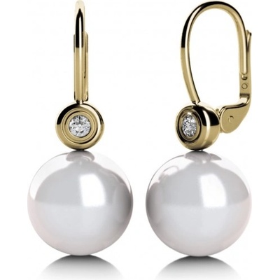 Couple, Perlové náušnice Fay, žluté zlato a brilianty, 585-45-3-5036.0Z00.0.00.GSI.748.10