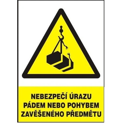 Nebez.úrazu pádem nebo poh.zavěš.předm. 210x297mm - plast