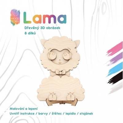 WoodBorn Lama 3D omaľovanky