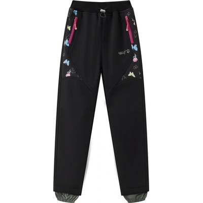 Wolf Dívčí softshellové kalhoty zateplené B2491 černá