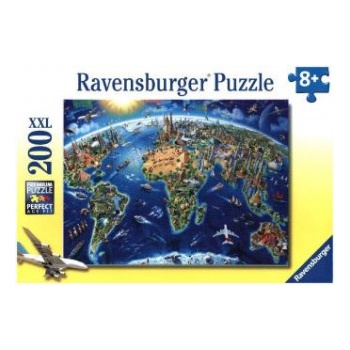 Ravensburger Verlag Ravensburger Kinderpuzzle - 12722 Große, weite Welt - Puzzle-Weltkarte für Kinder ab 8 Jahren, mit 200 Teilen im XXL-Format