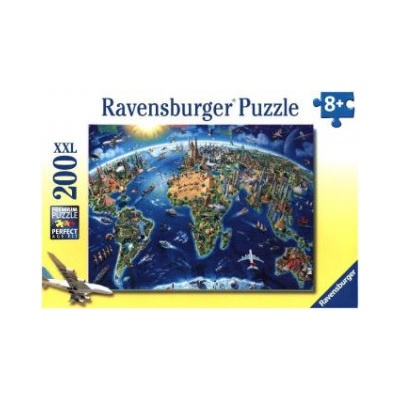 Ravensburger Verlag Ravensburger Kinderpuzzle - 12722 Große, weite Welt - Puzzle-Weltkarte für Kinder ab 8 Jahren, mit 200 Teilen im XXL-Format