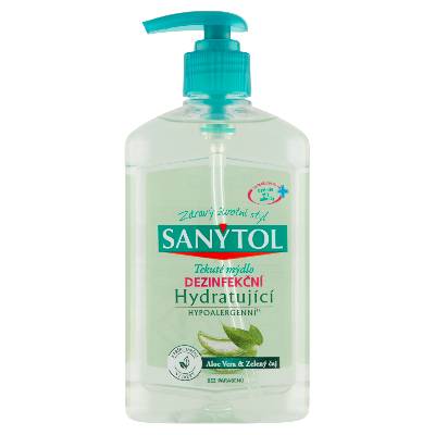 Sanytol dezinfekční hydratující mýdlo zelený čaj & aloe vera 250 ml