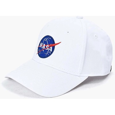 Alpha Industries Памучна шапка с козирка Alpha Industries NASA Cap в бяло с апликация (186903.09)