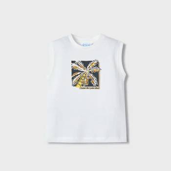 MAYORAL Потник презрамки в бяло с палма за мини момче Майорал