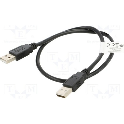 Lanberg CA-USBA-20CU-0005-BK USB 2.0, USB A vidlice, z obou stran, niklovaný, 0,5m
