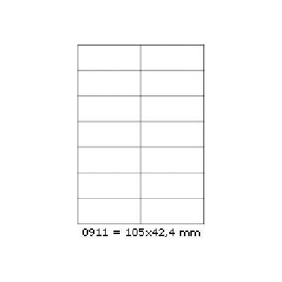 CDRmarket Самозалепващи етикети 105 x 42, 4 mm, 14 етикети A4, 100 листа (R0ECO.0911A)