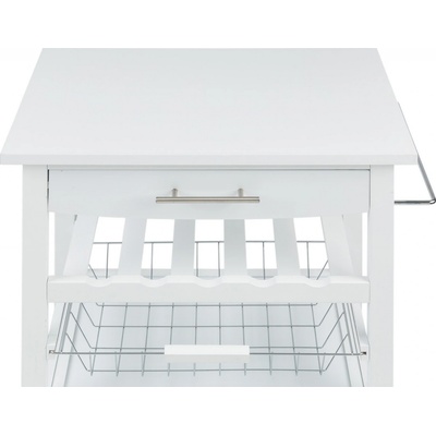 Klarstein Louisiana servírovací vozík 5 pater dřevěný držák na ubrousky pojízdný Bílá