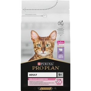 PRO PLAN Pro plan Деликатно храносмилане Котешка храна, богата на пуйка 1, 5кг