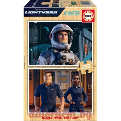 Educa Дървен пъзел educa 19313 - 2 х 25 части - Баз светлинна година (edu19313)