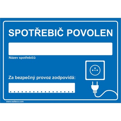 Walteco Spotřebič povolen, 210x148mm, samolepka , 20066