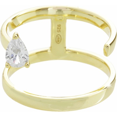 JSB Bijoux Dvojitý s Kubickým zirkónom v tvare kvapky pozlátený Crystal 92700527g cr