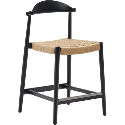 Kave Home Černá dřevěná Nina 62 cm s výpletem