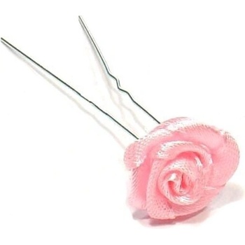 Ozdoby do vlasů Vlásenka s růžičkou 1ks - růžová