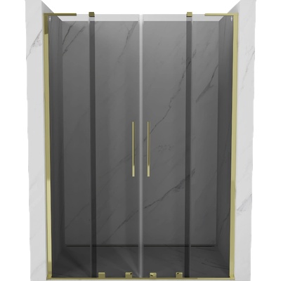Mexen Velar L Duo плъзгащи се душ врати 160 см, графит, златно - 871-160-003-42-50 (871-160-003-42-50)