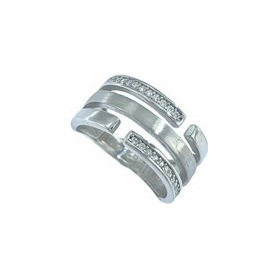 Infinitysilver Strieborný prsteň tri pruhy OR06654