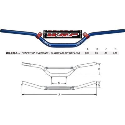 WRP TAPER-X 28,6 mm MX-GP CHIODI 06 REPLICA modrá