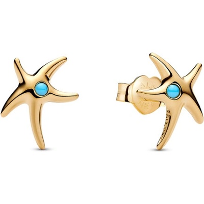 PANDORA pozlátené náušnice Hviezdica 263820C01