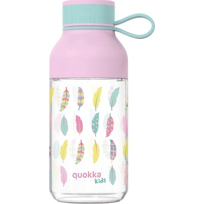 QUOKKA Kids Tritan Ice With Strap Feathers 430 ml