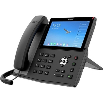 Fanvil VoIP телефон Fanvil X7A, 20 SIP акаунта, 7" (17.78 cm) 1024x600 цветен тъч-скрийн дисплей, 2x 10/100/1000 Mbps LAN порта, Wi-Fi, Bluetooth, PoE, съвместим с Android, черен