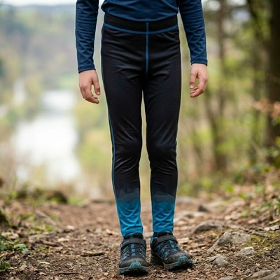 Kugo Chlapecké funkční sportovní legíny PC2525 černo-modré