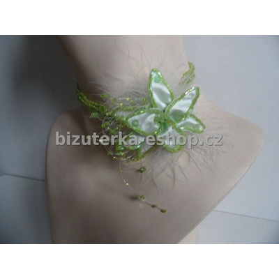 bizuterka-eshop.cz obojek s květem zelený BZ-03538