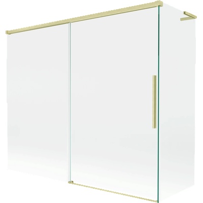 Mexen Rox L двукрила плъзгаща преграда за баня 180 + 80 x 150 cm, прозрачна, златна четкана - 8C9L-180-080-55-00 (8C9L-180-080-55-00)