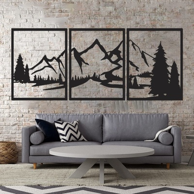 Decono Метална Декорация Планински Изглед