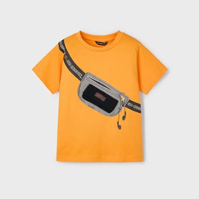 MAYORAL Тениска къс ръкав чантичка в оранжев цвят за мини момче Майорал