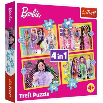 Trefl Трефл: Пъзел Барби свят 4 в 1 - 35, 48, 54, 70 части (34626)