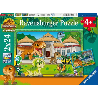Ravensburger Пъзел Ravensburger от 2 x 24 части - Джурасик свят (12001057)