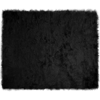 vidaXL Изкуствен овчи килим Tafalla Черно 200 x 280 см Полиестер (42021573)