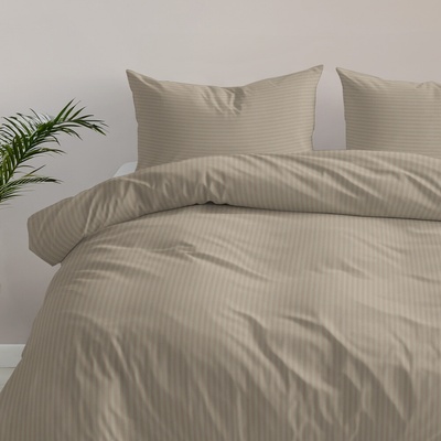 Biante damašek obliečky Atlas Grádl DM-022 Latte pásiky 1 cm 140x220 70x90