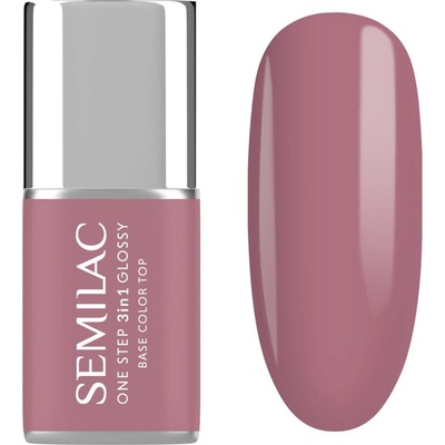 Semilac One Step 3in1 Glossy гел лак за нокти цвят 201 Earth Pink 7ml