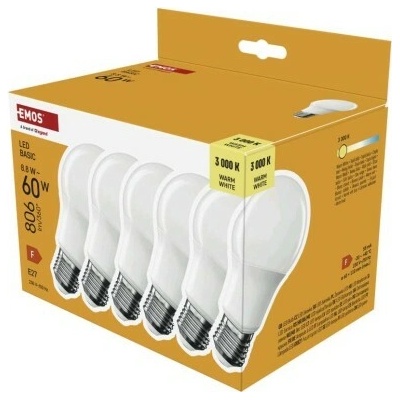 Emos LED žárovka Basic A60 / E27 / 8,8 W (60 W) / 806 lm / t