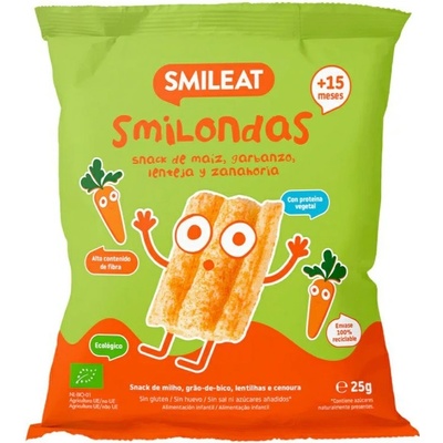 Smileat BIO kukuřičné křupky čočka hrášek mrkev 25 g