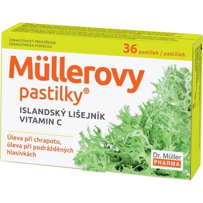 Dr. Müller Müllerovy pastilky islandský lišejník pastilky pri ťažkostiach s hlasom 36 ks