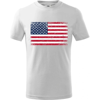 USA vlajka tričko detské biela