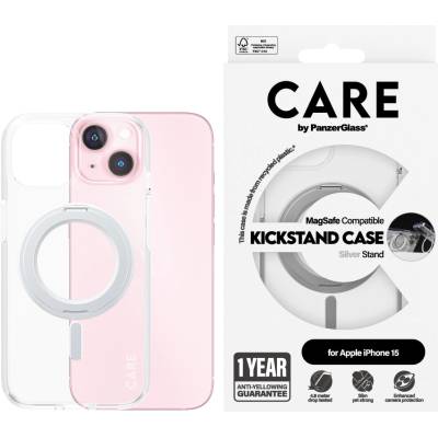 Panzer Гръб CARE by PanzerGlass за iPhone 15 Feature Silver Kick+MagSafe - Прозрачен