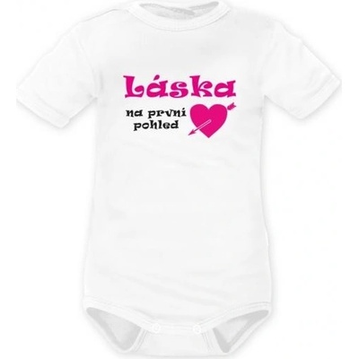 DEJNA Body krátký rukáv Láska na první pohled biele
