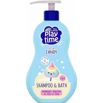 Image 1 of Baby Crema Измиващ гел 2 в 1 Play Time - Cotton Candy, 400 ml (18709)