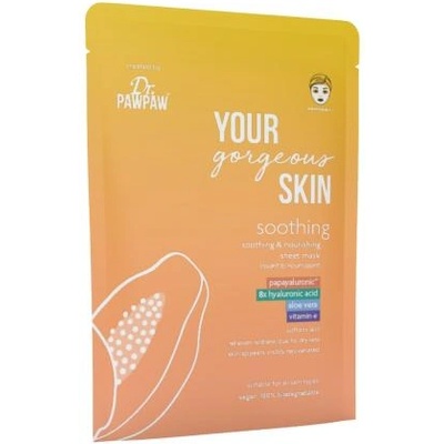 Dr. PAWPAW Your Gorgeous Skin Soothing Sheet Mask успокояваща и подхранваща текстилна маска за лице 25 ml за жени