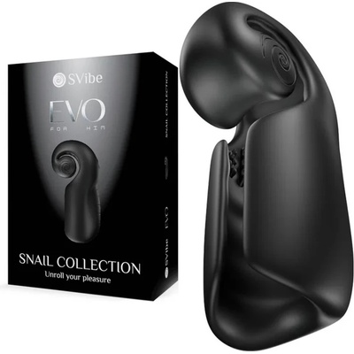 Иновативен мастурбатор с вибрации - Evo Slide N'Roll Black (D-241933)