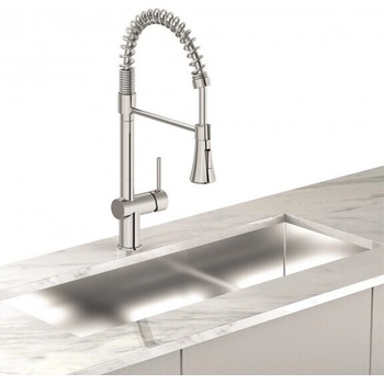 Image 1 of Inter Ceramic Месингов кухненски смесител icf 7561017c new - едноръкохватков, хром с изтеглящ душ (7561017c new)