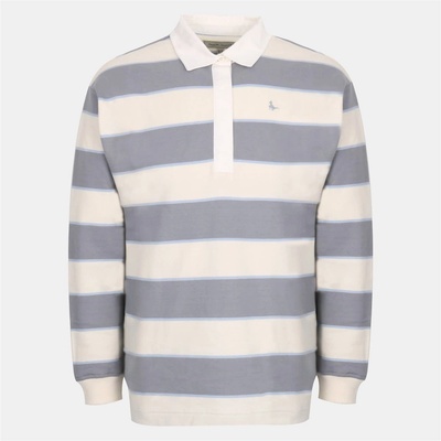 Jack Wills Блуза с яка Jack Wills Women's Cotton Polo Neck Long Sleeve Oversized Fit T-Shirt - Navy/White
