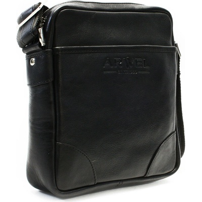 Arwel Menší černý kožený pánský crossbag Eivor