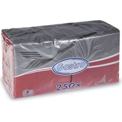 Gastro 85908 servítky 2V bordové 250ks 24x24cm