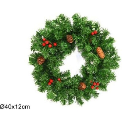 MAKRO Veniec vianočný 40 cm zelený šišky
